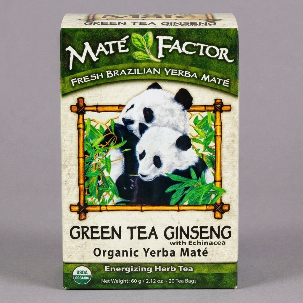 Grøn Te Ginseng med Echinacea — Økologisk yerba maté